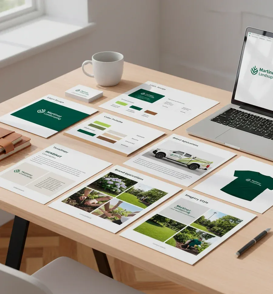 Coordinated business print design and marketing materials in Maryland