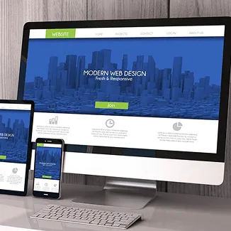 Desktop screen with a modern web design for professional services in Maryland.